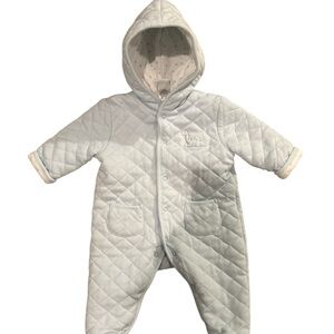 Little Me Light Blue Quilted Baby Snowsuit